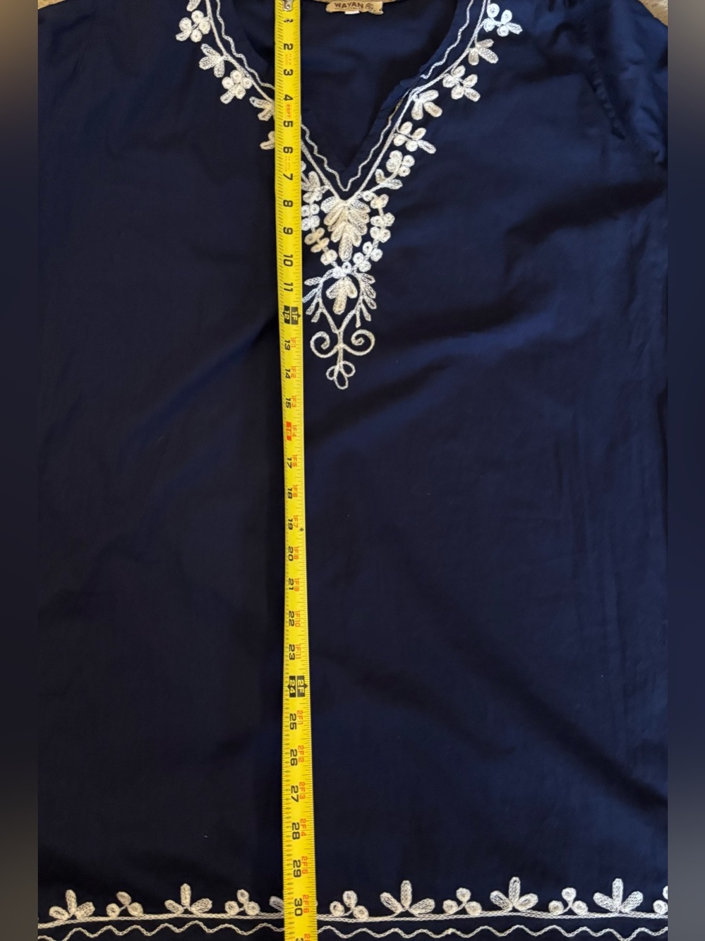 SOLD 100% Cotton Wayan Natural Wear Embroidered Tunic Beach Cover Up L/XL - Picture 12 of 15